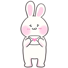 Cute bunny with love letters 