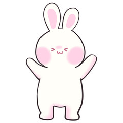 Cute bunny cartoon - happy emotional