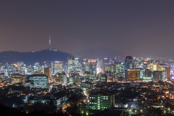 서울 북악산 전망대 야경