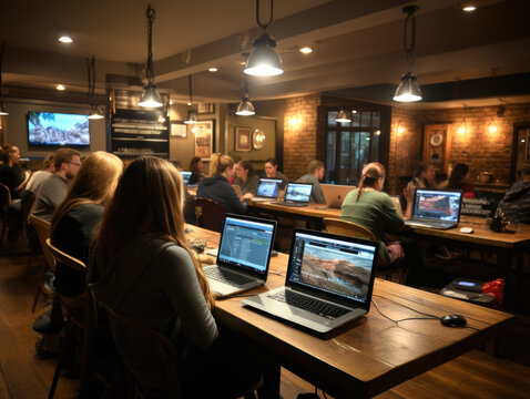 Online Coding Bootcamps: Students learning to code through virtual bootcamps.