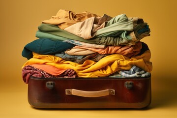 folded clothes in a suitcase for travel