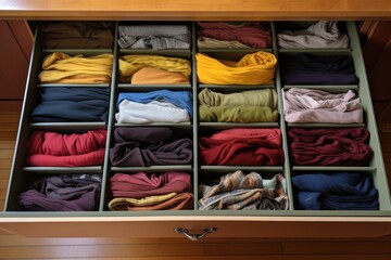 drawer dividers organizing folded clothes