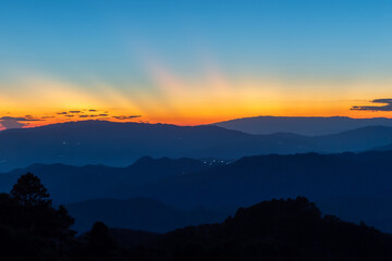 Mountain view from Doi Pha Mee and Doi Pha Hee, Chiang Rai, Thailand