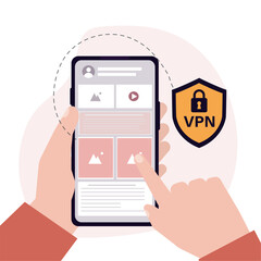 Virtual private network service. Unblocked internet on cellphone. VPN app to protect personal data and web surfing. Secure connection, data encryption