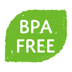BPA Bisphenol A free green badge. Vector flat icon for non toxic plastic.
