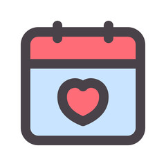 anniversary flat line icon