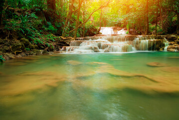 Huay Mae Kamin Waterfall, beautiful waterfall in Kanchanaburi, thailand