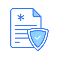 Medical document with protection shield, health insurance, medical insurance vector design