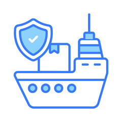 Fototapeta premium Marine insurance, ship insurance, shipping insurance vector design isolated on white background