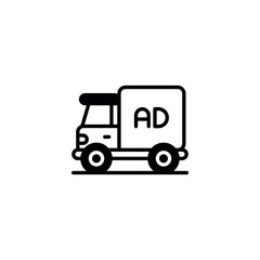 Road Advertisement icon design with white background stock illustration