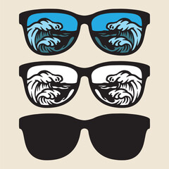 set of glasses vibes vector