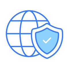 Global security icon design in modern style, visually perfect vector