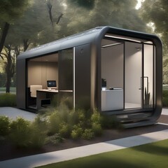 A modular office where each workspace is a detachable pod that employees can take outdoors or rearrange as needed1