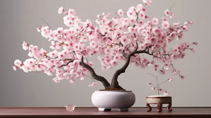 Badkamer foto achterwand cherry blossom bonsai tree in a vase © Liam