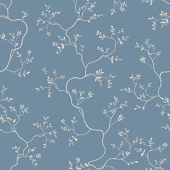 seamless pattern of branches and leaves