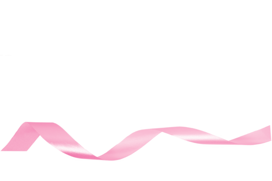 light pink ribbon isolated on transparent and white background, PNG image.