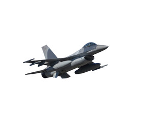f-16 fighter jet on transparent background
