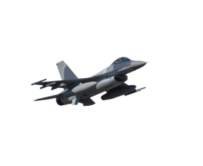 f-16 fighter jet on transparent background
