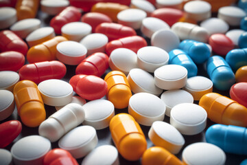 Vibrant Collage of Colorful Pills Representing Drug Interactions