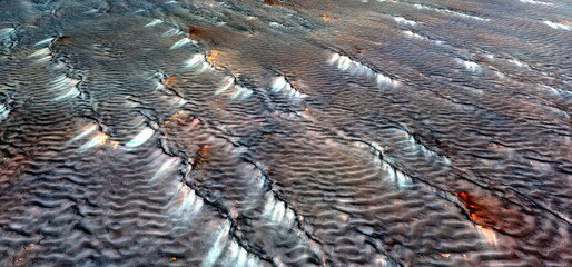 dorsal fins of Mars,  abstract photography of the deserts of Africa from the air. aerial view of...