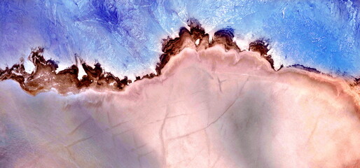 Fototapeta premium scars of torture, abstract photography of the deserts of Africa from the air. Genre: Abstract Naturalism, from the abstract to the figurative,