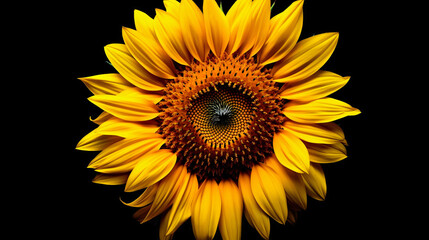 sunflower on black