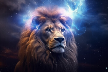 Enchanting Leo Zodiac Sign Illuminated by Celestial Light
