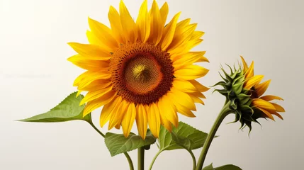 Foto op Canvas sunflower on white background © Liam