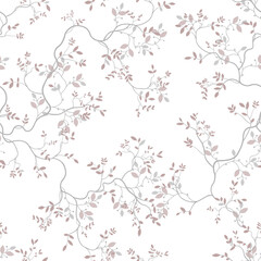 seamless pattern of branches and leaves