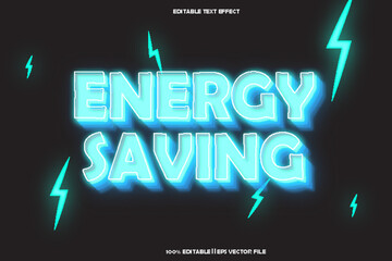 energy saving text effect emboss neon style