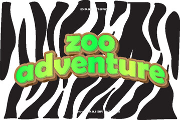 zoo adventure editable text effect emboss cartoon style