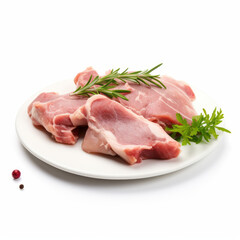Fototapeta premium Delicious Rabbit Meat on a Clean White Background