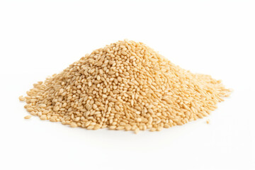 Deliciously Toasted Sesame Seeds on a Clean White Background