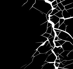 Broken glass frame, the cracks texture background, vector illustration.