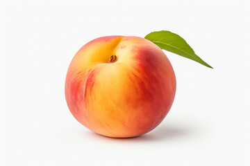 Fresh and Juicy Peach on a Clean White Background