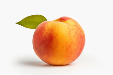 Fototapeta na wymiar Fresh and Juicy Peach on a Clean White Background