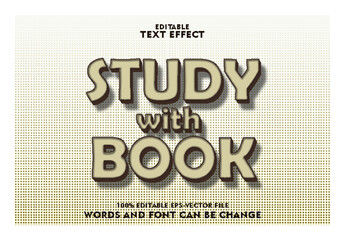 study book editable text effect emboss modern style