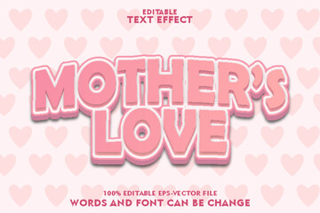 mother's love editable text effect emboss cartoon style