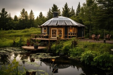 Obraz premium off-grid yurt surrounded by nature