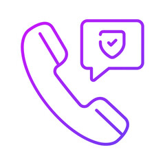 Secure call icon design in trendy style, isolated on white background