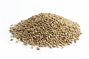 Fresh and Nutritious Hemp Seeds on a Clean White Background