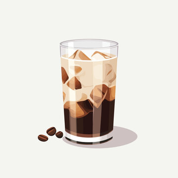 Iced coffee vector flat minimalistic isolated illustration
