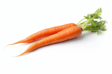 Freshly Harvested Carrot on a Clean White Background