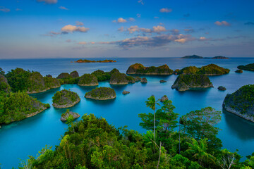 Indonesia superb sunset in Papua Raja-Ampat-Papua