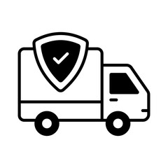An eye catching icon of auto insurance, cargo van insurance concept vector
