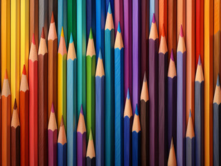 background from colored pencils, AI generator
