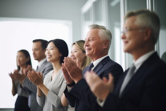 shot of a group of businesspeople clapping in the office