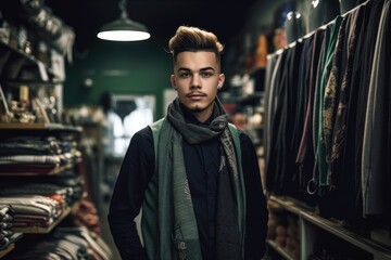 Fototapeta premium shot of a young man working in a store