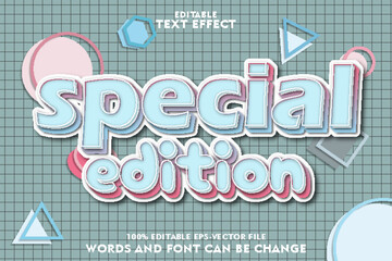 special edition editable text effect emboss cartoon style