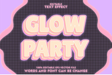glow party editable text effect emboss neon style